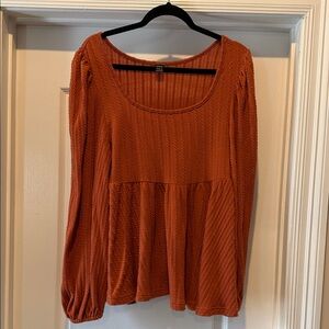 SHEIN Rust Textured Blouse